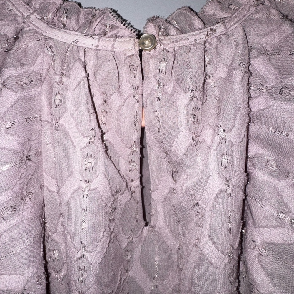 LOFT Ruffle Sleeve Blouse - Light Purple - Picture 6 of 7